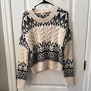 Z Supply Black and Cream Patterned Sweater